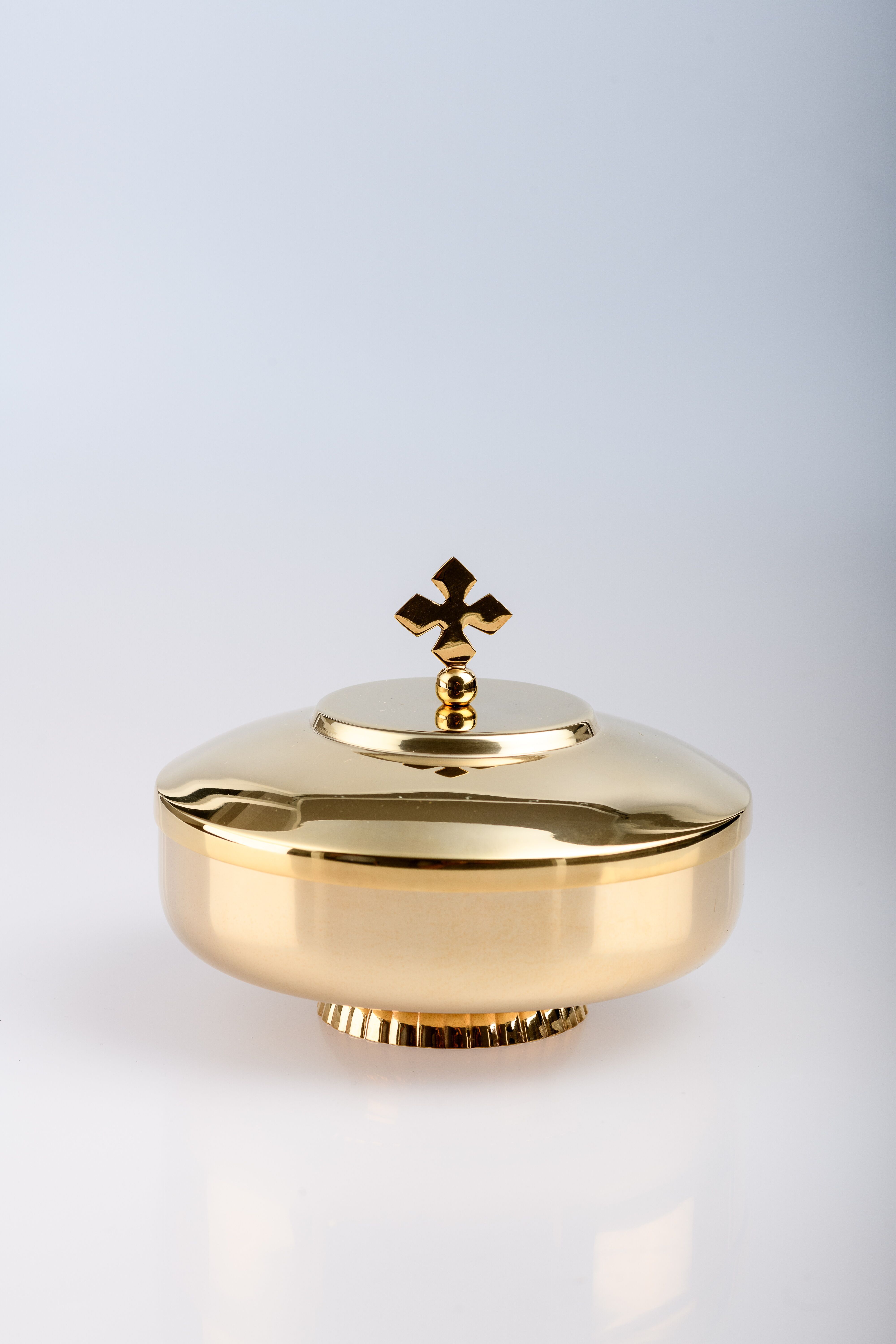 Puszka na komunikanty, pozłacana z zamknięciem - 12,5 cm - PUSZKI MSZALNE - Nowość