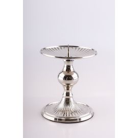 Lichtarz pojedynczy mosiężny, niklowany - 8 cm (2 sztuki) - ŚWIECZNIKI / LICHTARZE