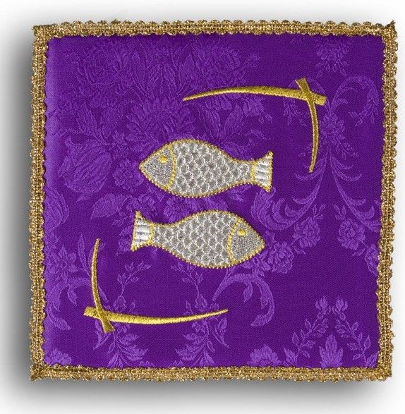 Palka haftowana fioletowa - Ryby - kolor fioletowy - Nowość