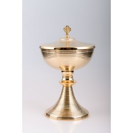 Puszka na komunikanty, mosiężna , pozłacana - 24 cm (34) - PUSZKI MSZALNE