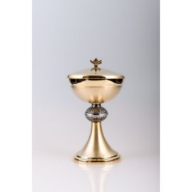 Puszka na komunikanty, mosiężna , pozłacana - 22 cm (31) - PUSZKI MSZALNE