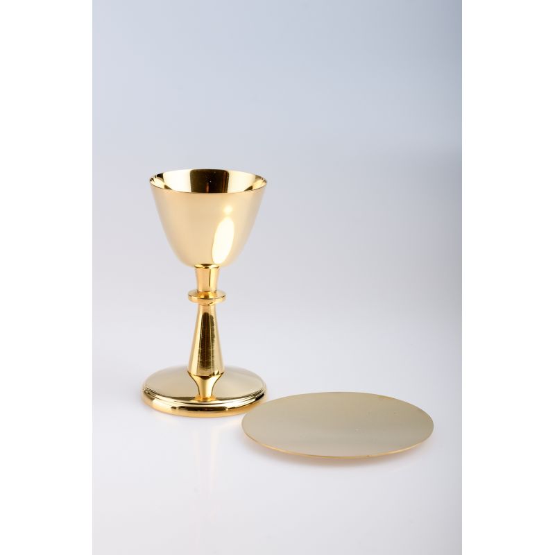Kielich turystyczny pozłacany + patena - 13 cm (63) - KIELICHY MSZALNE - Kielich turystyczny pozłacany + patena - 13 cm (63)