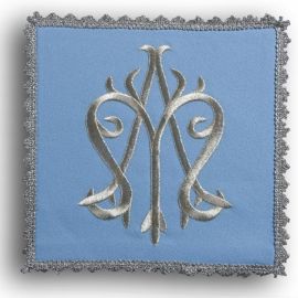 Palka haftowana niebieska - symbol Maryjny (2) - kolor niebieski