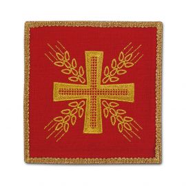Palka haftowana czerwona - Krzyż i kłosy - kolor czerwony