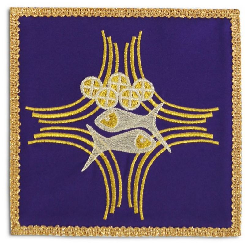 Palka haftowana fioletowa - Ryby + chleb (2) - kolor fioletowy - Palka haftowana fioletowa - Ryby + chleb (2)