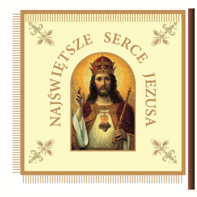 Sztandar Bractwo Serca Jezusa - drukowany - CHORĄGWIE, SZTANDARY - Nowość