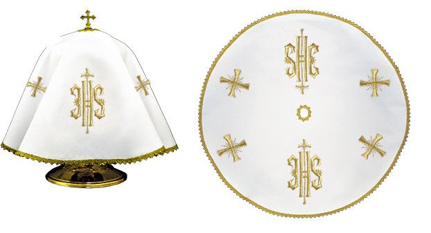 Welon na puszkę haftowany IHS (20) - Sukienki/Welony na puszkę - Nowość