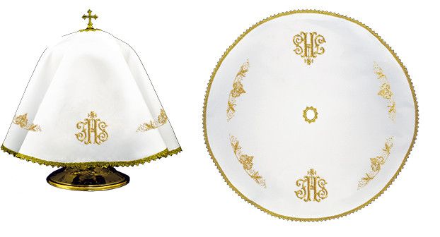 Welon na puszkę haftowany IHS (21) - Sukienki/Welony na puszkę - Nowość