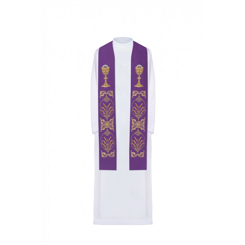 Stuła haftowana - kolory liturgiczne (42) - EUCHARYSTYCZNE - Stuła haftowana - kolory liturgiczne (42)
