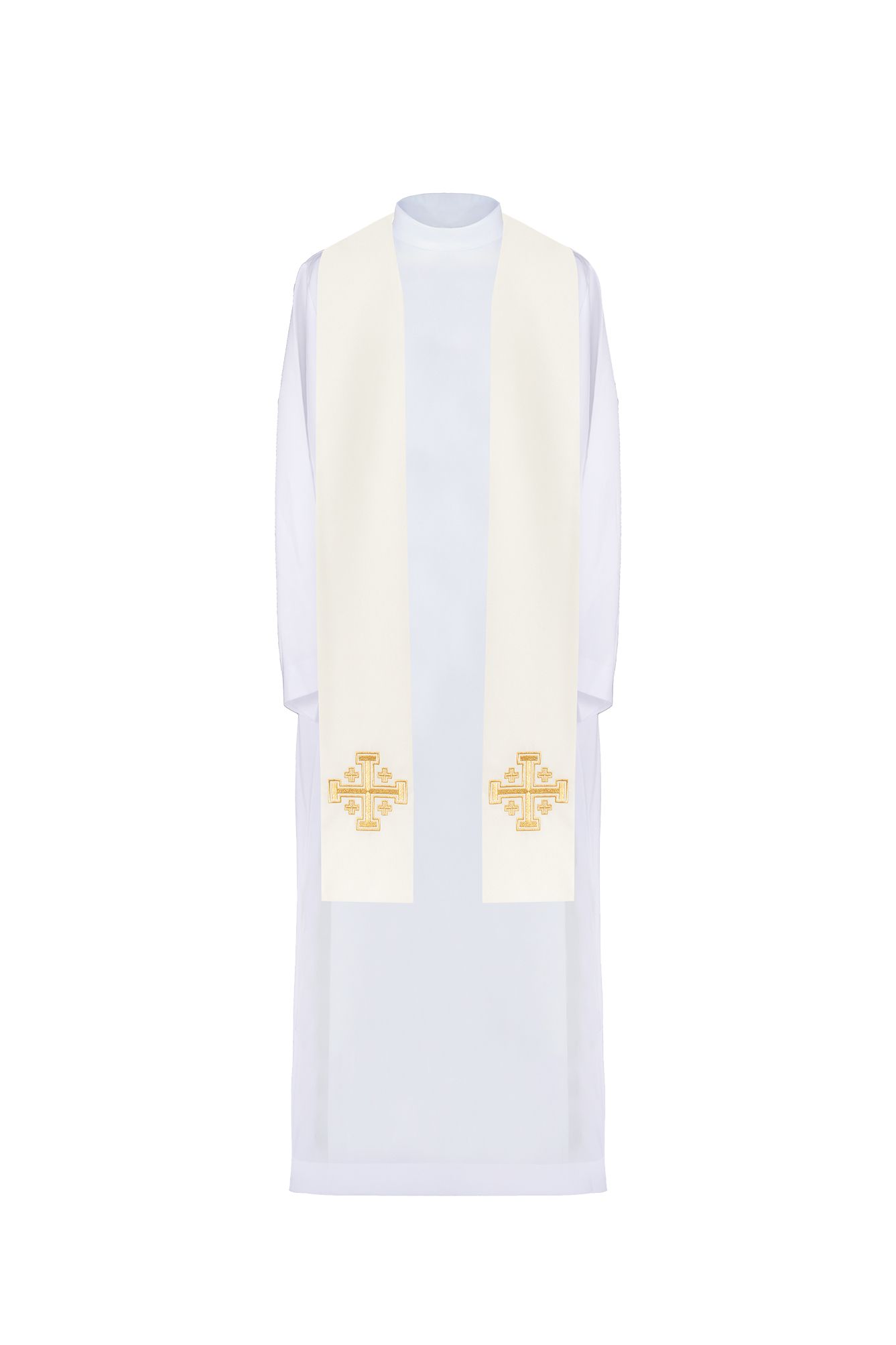 Stuła haftowana Krzyż Jerozolimski - kolory liturgiczne (46) - EUCHARYSTYCZNE - zdjęcie 3 - Stuła haftowana Krzyż Jerozolimski - kolory liturgiczne (46)