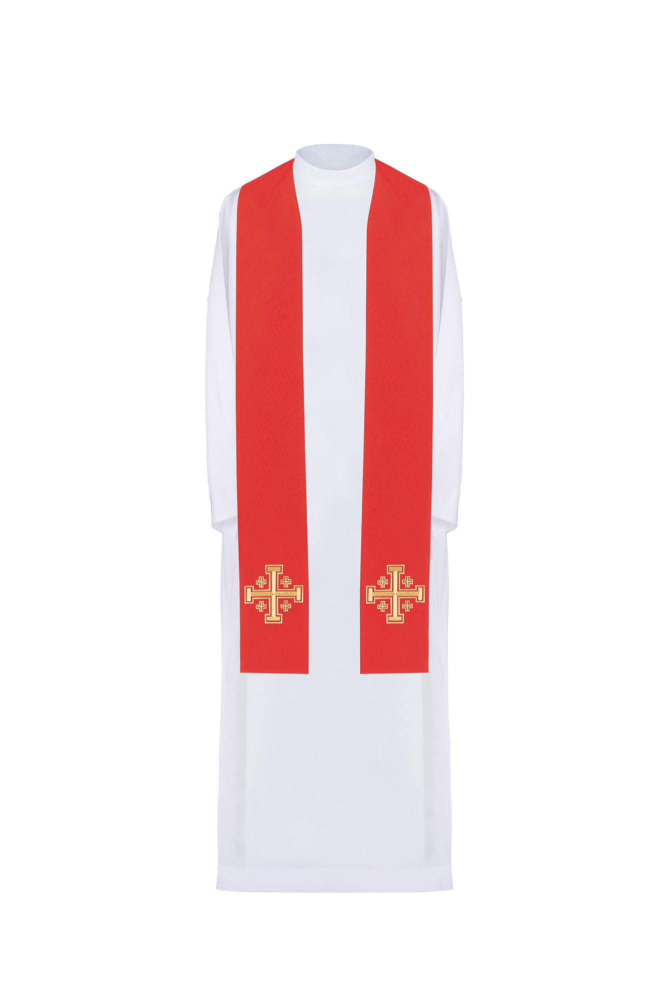 Stuła haftowana Krzyż Jerozolimski - kolory liturgiczne (46) - EUCHARYSTYCZNE - zdjęcie 5 - Stuła haftowana Krzyż Jerozolimski - kolory liturgiczne (46)