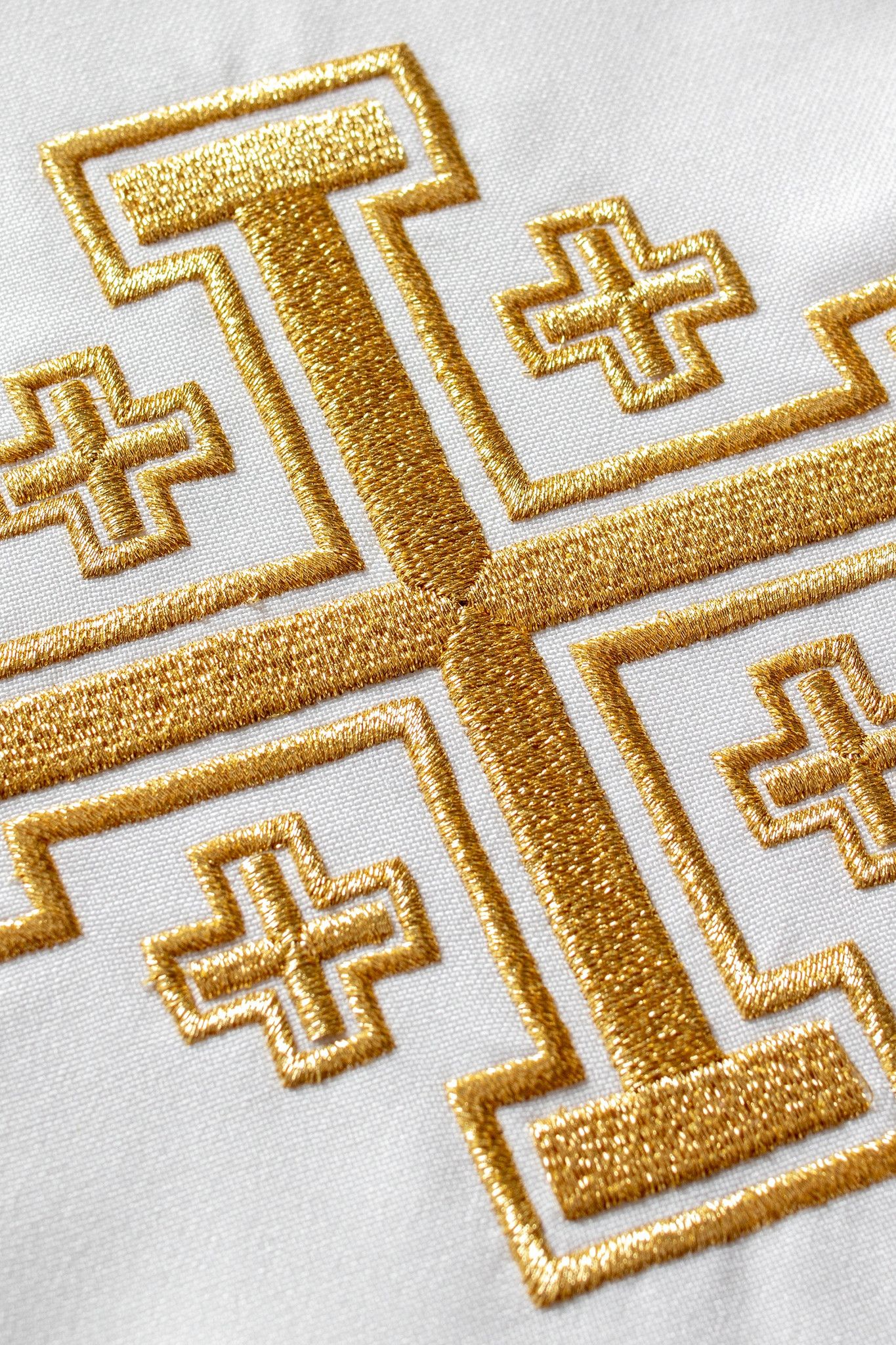 Stuła haftowana Krzyż Jerozolimski - kolory liturgiczne (46) - EUCHARYSTYCZNE - zdjęcie 6 - Stuła haftowana Krzyż Jerozolimski - kolory liturgiczne (46)