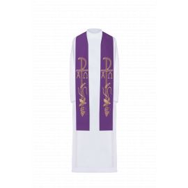 Stuła haftowana - kolory liturgiczne (75) - EUCHARYSTYCZNE