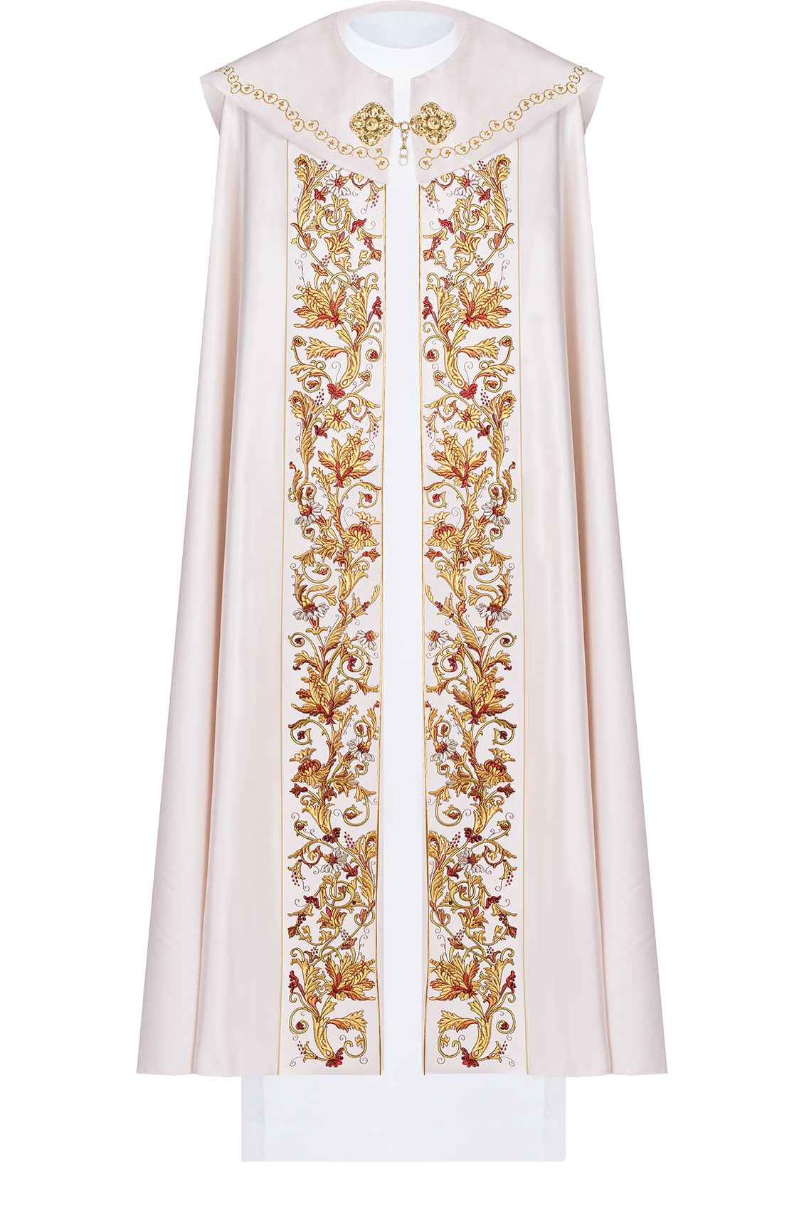 Kapa liturgiczna haftowana IHS - ecru (35) - KAPY LITURGICZNE - Nowość