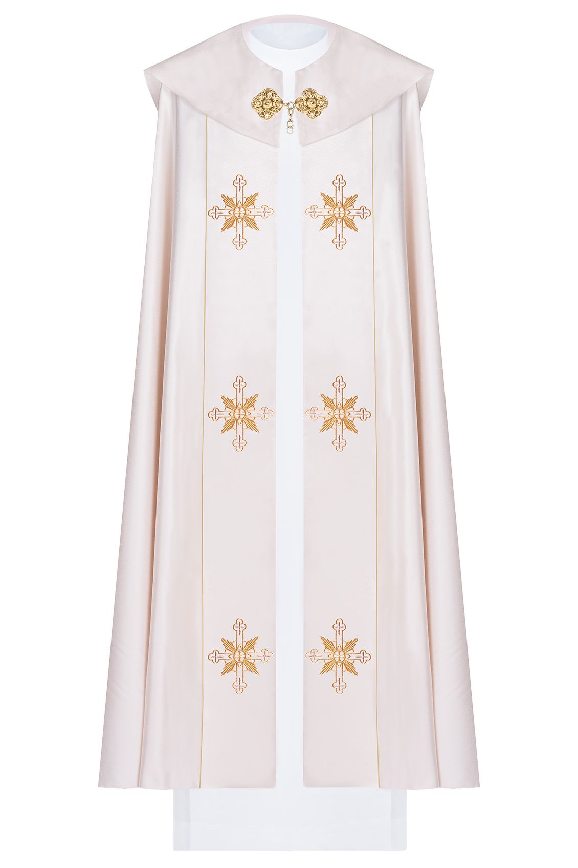 Kapa liturgiczna haftowana IHS - ecru (36) - KAPY LITURGICZNE - Nowość