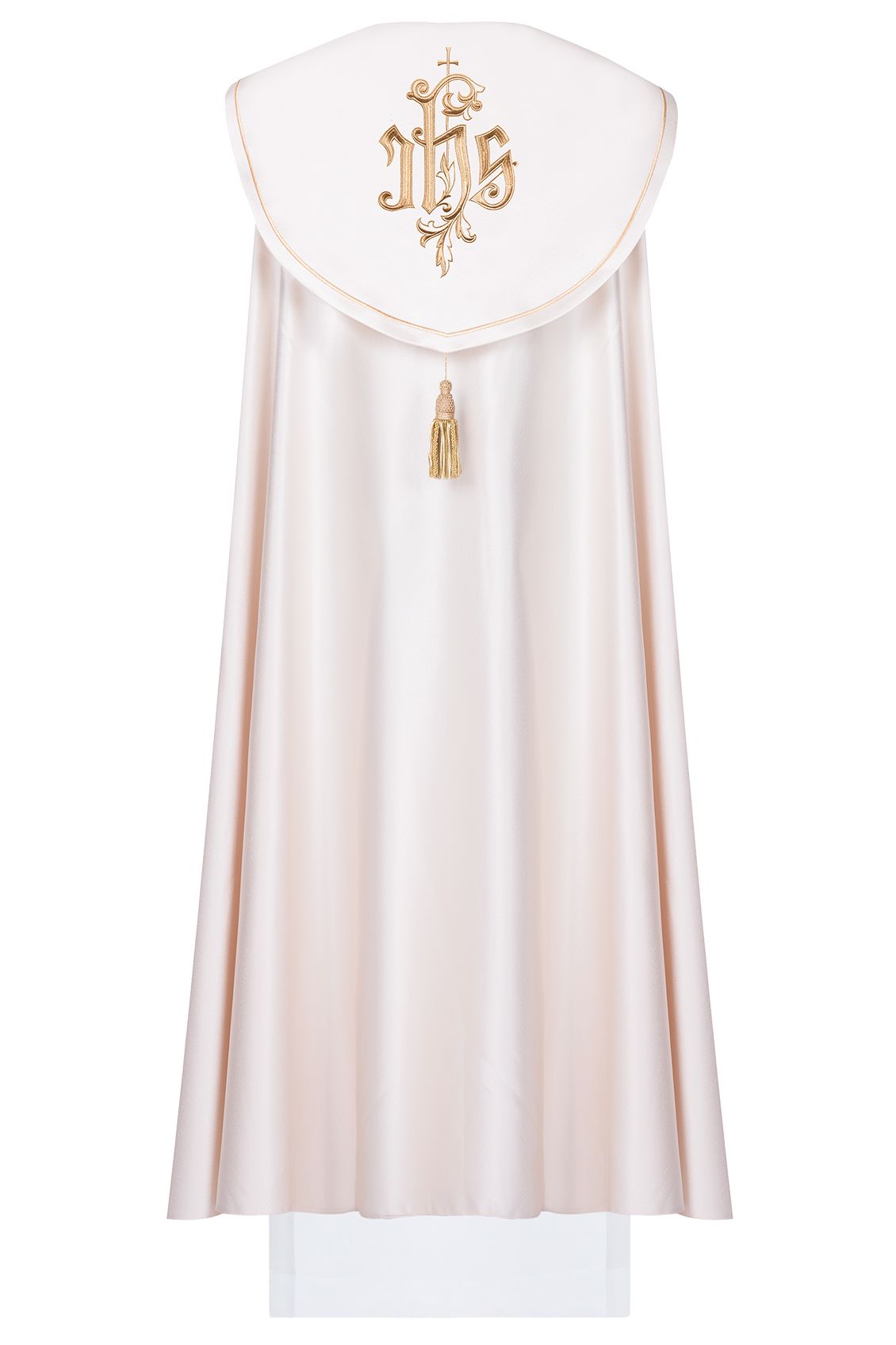 Kapa liturgiczna haftowana IHS - ecru (36) - KAPY LITURGICZNE - zdjęcie 2 - Kapa liturgiczna haftowana IHS - ecru (36)