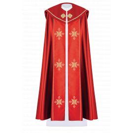 Kapa liturgiczna haftowana IHS - czerwona (38) - KAPY LITURGICZNE - zdjęcie 2 - Kapa liturgiczna haftowana IHS - czerwona (38)