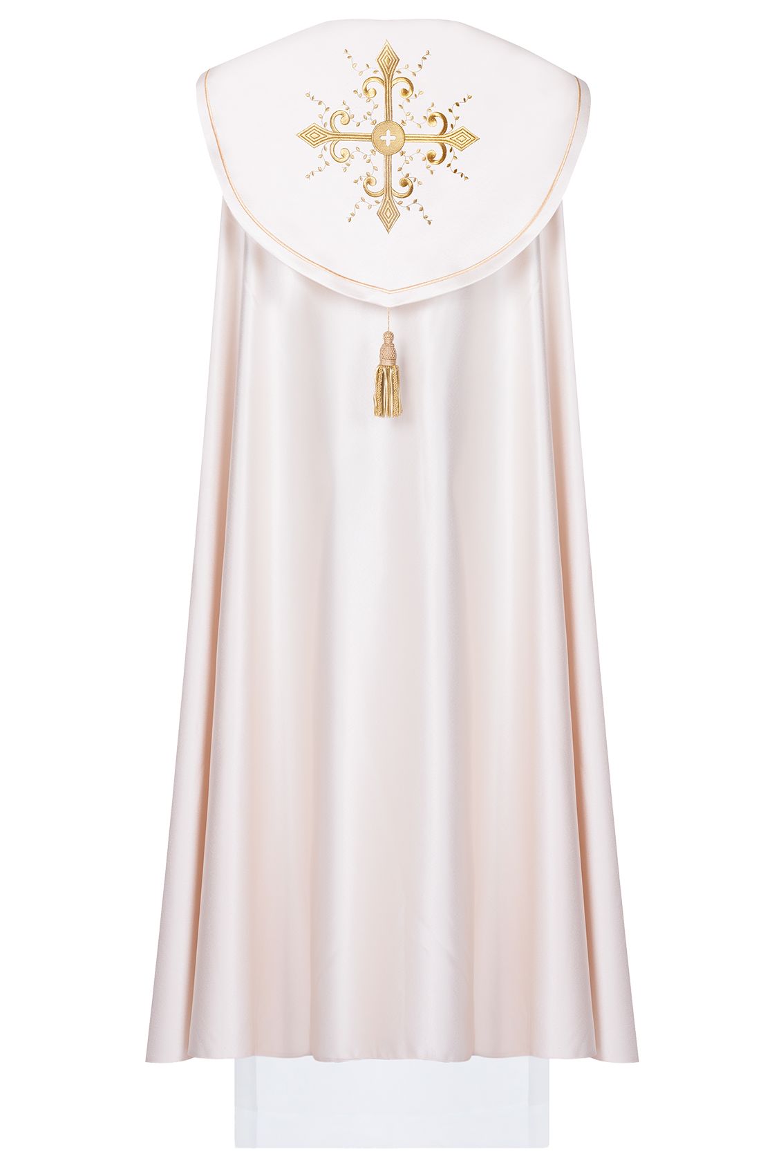 Kapa liturgiczna haftowana Krzyż - ecru (41) - KAPY LITURGICZNE - Nowość