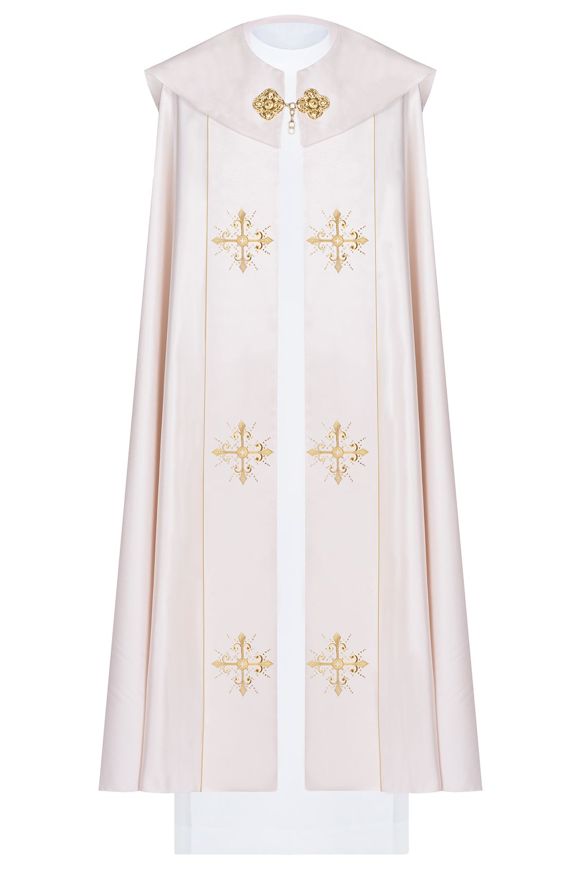 Kapa liturgiczna haftowana Krzyż - ecru (41) - KAPY LITURGICZNE - zdjęcie 2 - Kapa liturgiczna haftowana Krzyż - ecru (41)