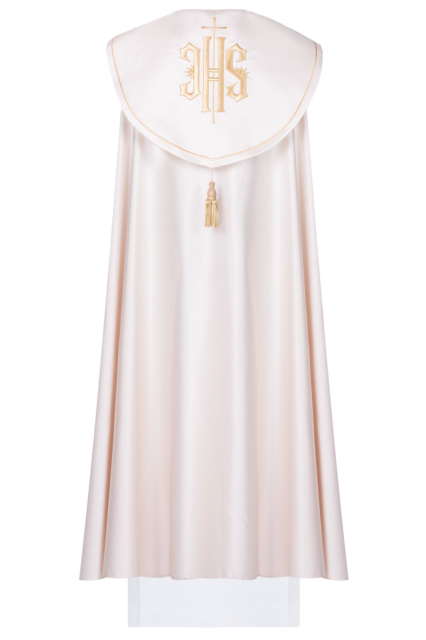 Kapa liturgiczna haftowana IHS - ecru (44) - KAPY LITURGICZNE - Nowość