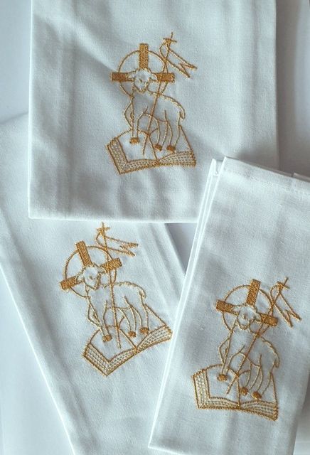 Bielizna kielichowa wielkanocna - Baranek (05A) - BIELIZNA KIELICHOWA - zdjęcie 2 - Bielizna kielichowa - 405