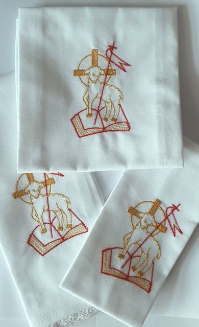 Bielizna kielichowa wielkanocna - Baranek (05) - BIELIZNA KIELICHOWA - Nowość