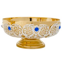 Patena zdobiona, mosiężna, pozłacana - 7 cm - PATENY LITURGICZNE