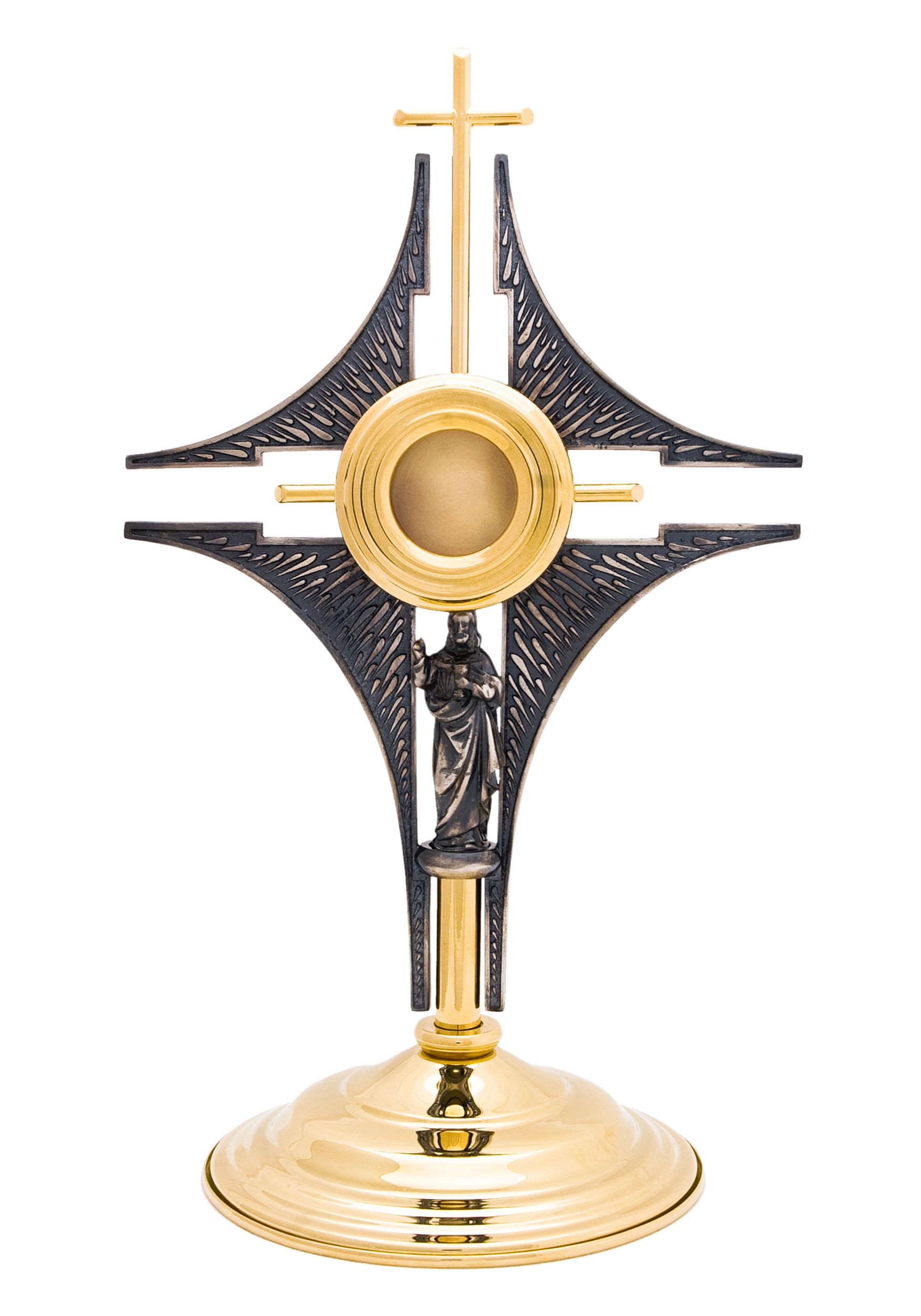 Relikwiarz mosiężny, pozłacany - 30 cm - RELIKWIARZE - Nowość