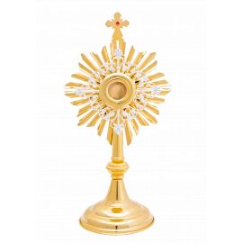 Relikwiarz mosiężny, pozłacany - 33 cm (604) - RELIKWIARZE