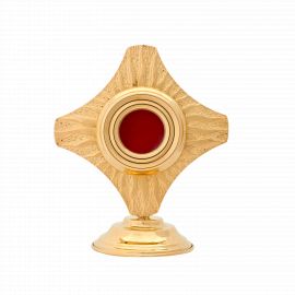 Relikwiarz mosiężny, pozłacany - 15 cm - RELIKWIARZE