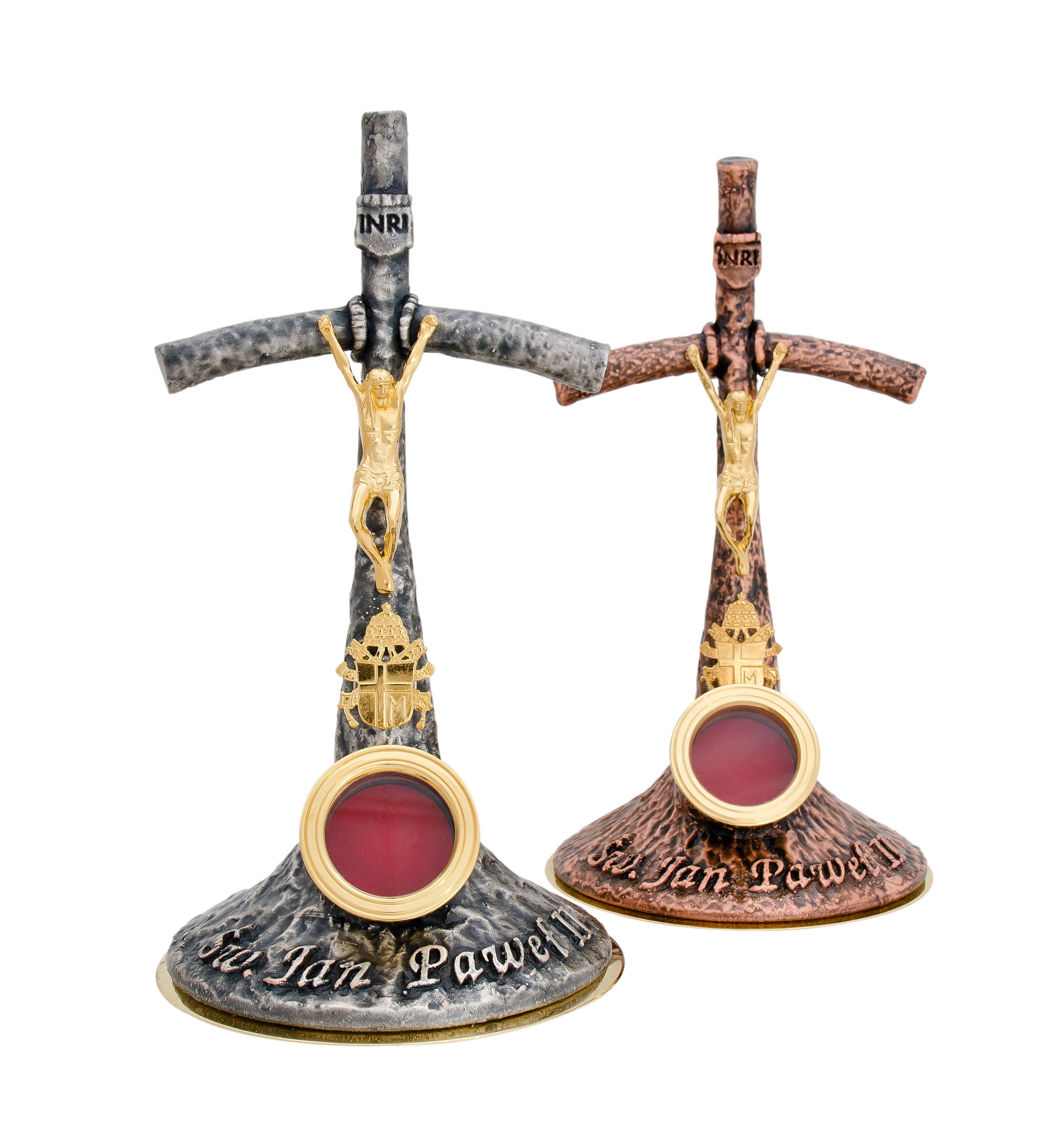 Relikwiarz patynowany Jan Paweł II - 26 cm - RELIKWIARZE - Nowość