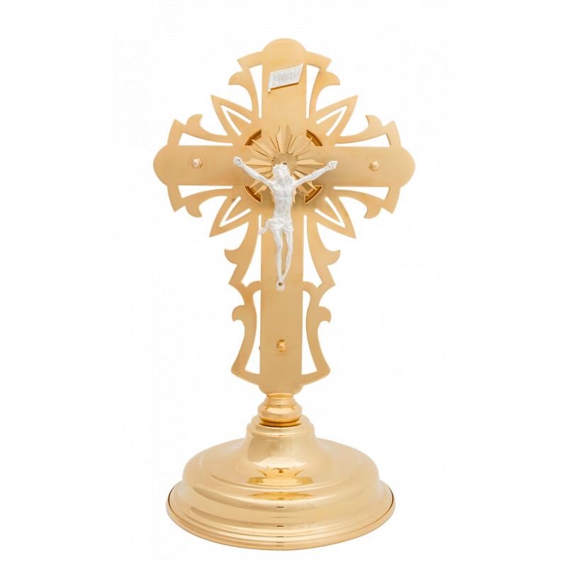 Relikwiarz mosiężny, pozłacany - 29 cm - RELIKWIARZE - Relikwiarz mosiężny, pozłacany - 29 cm