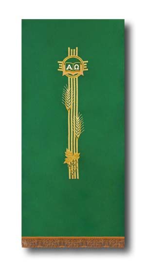 Nakrycie na ambonę zielone Alfa i Omega - LEKTORIA - Nowość