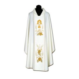 Ornat bogato haftowany (89A) - Ornaty białe/ ecru