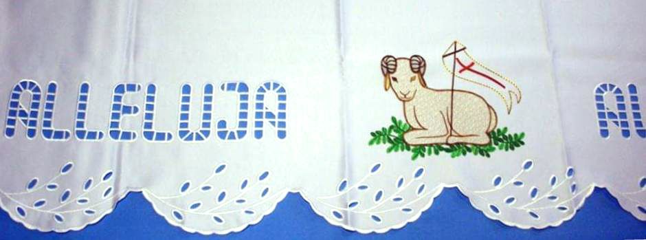 Obrus ołtarzowy haftowany - wzór Wielkanocny (88) - OBRUSY WIELKANOCNE - Nowość