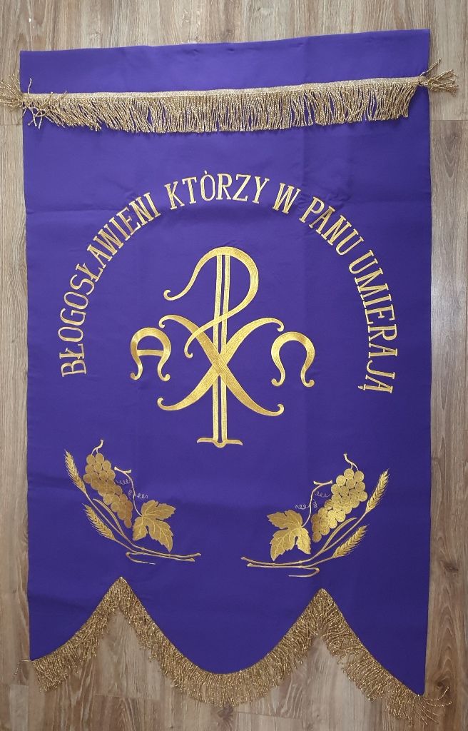 Chorągiew pogrzebowa - Alfa i Omega - CHORĄGWIE, SZTANDARY - Nowość