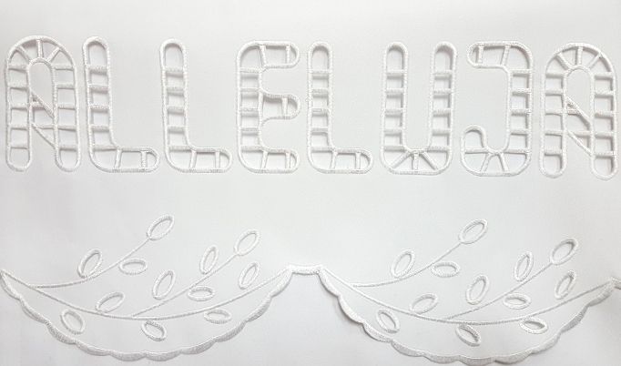 Obrus ołtarzowy haftowany - wzór Wielkanocny (70) - OBRUSY WIELKANOCNE - Nowość