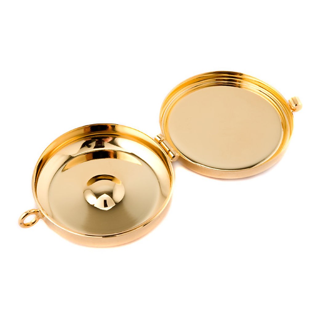 Cyborium mosiężne z napisem IHS (5,4x1,8 cm) - CYBORIA - zdjęcie 2 - Cyborium mosiężne z napisem IHS (5,4x1,8 cm)