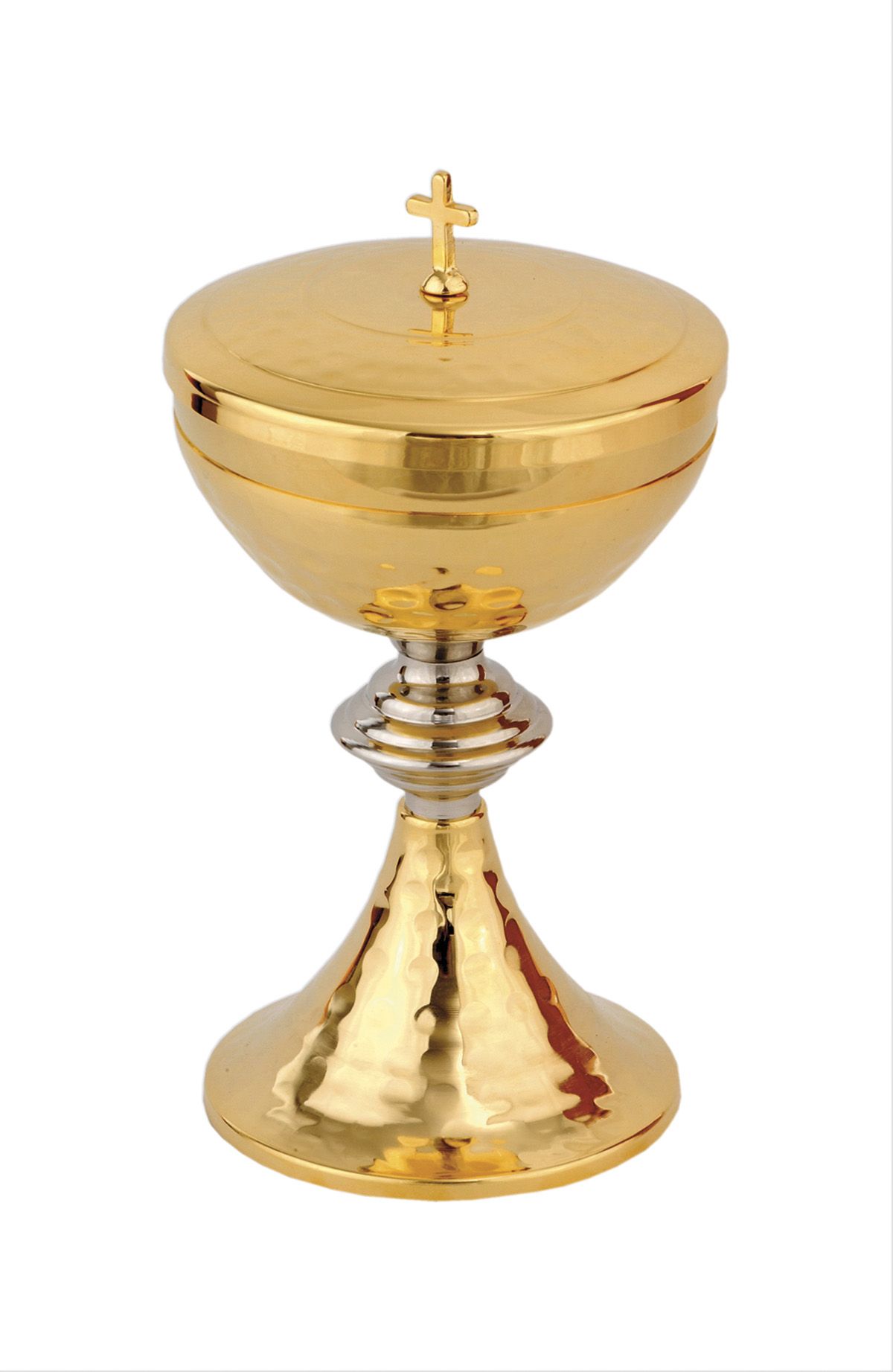 Puszka na komunikanty z ozdobnym młotkowaniem 18,5 cm (02) - PUSZKI MSZALNE - Nowość