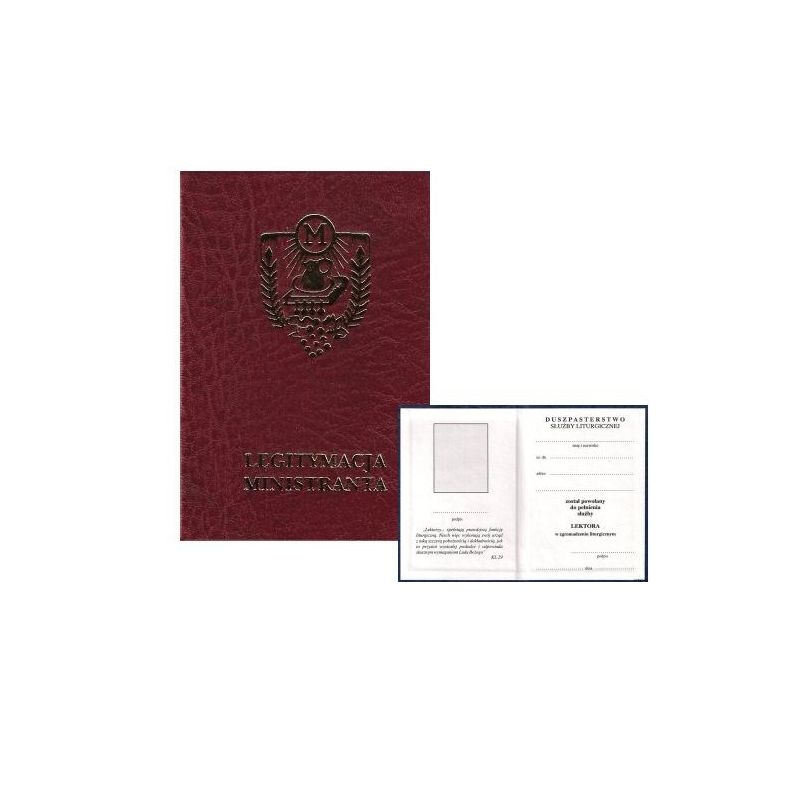 Legitymacja ministranta bordowa - KOMŻE MINISTRANCKIE - Legitymacja ministranta bordowa