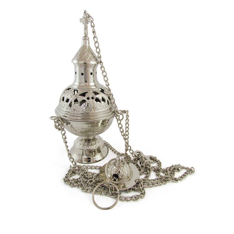 Trybularz 26,5 cm, niklowany (A3) - TRYBULARZE, ŁÓDKI - Trybularz 26,5 cm, niklowany (A3)