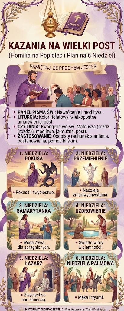 Kazania na Wielki Post — homilia na Popielec i plan na 6 niedziel