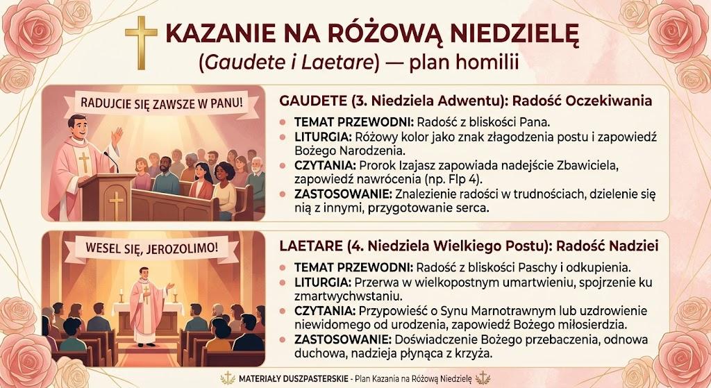 Kazanie na Różową Niedzielę (Gaudete i Laetare) — plan homilii