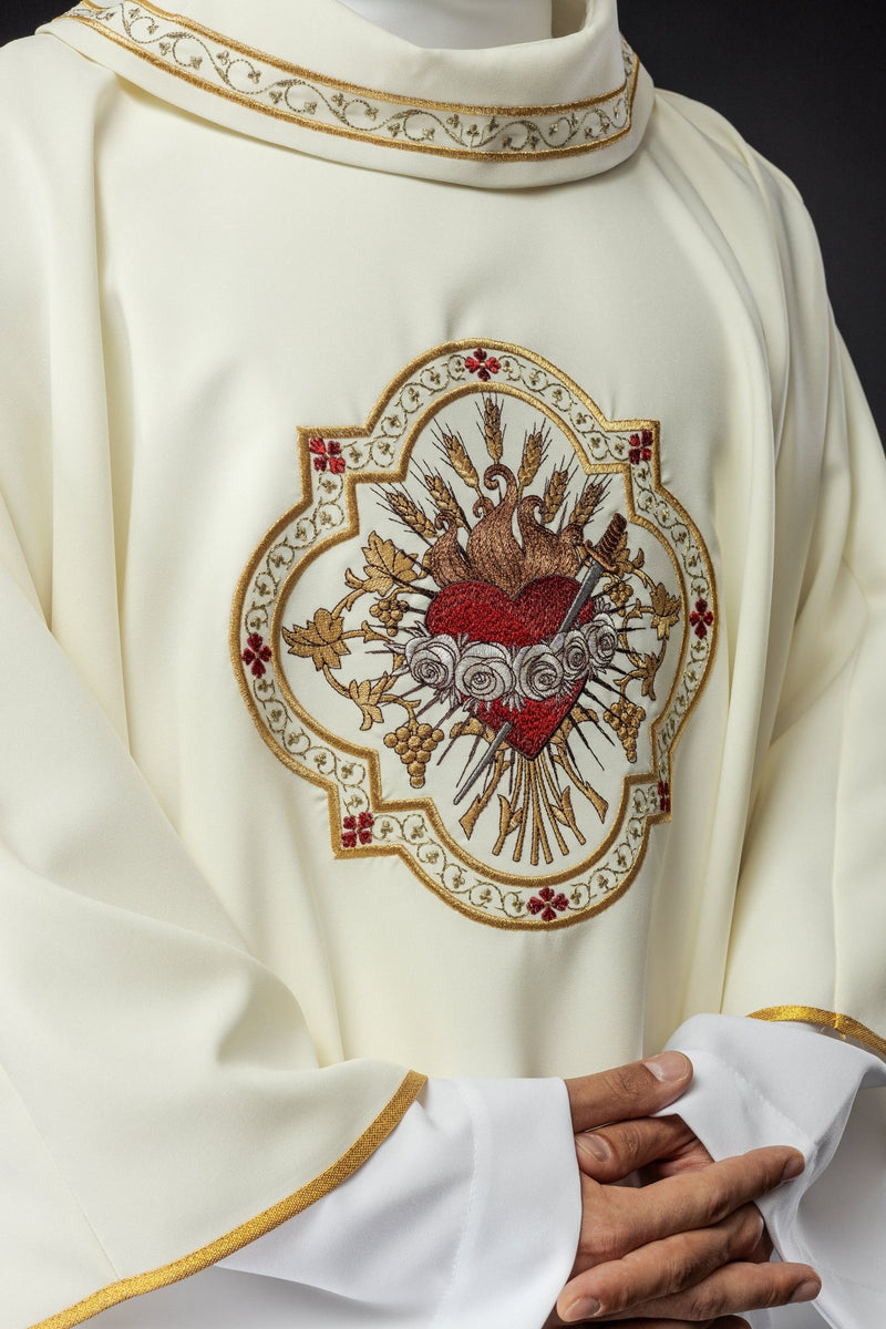 Ornat haftowany- symbol Serca Maryi (126H) - Ornaty Maryjne
