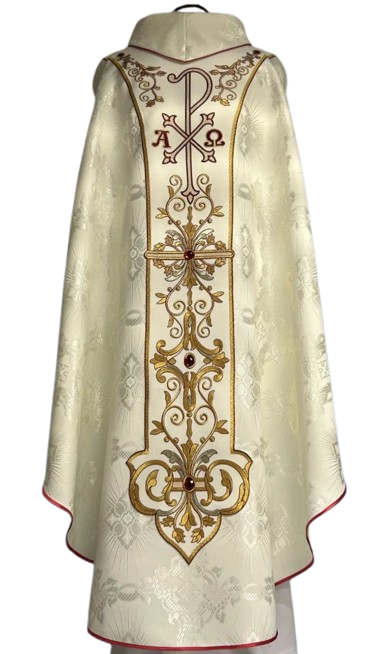 Ornat wielkanocny Dobry Pasterz - rozeta ecru (T7) - ORNATY WIELKANOCNE - zdjęcie 2