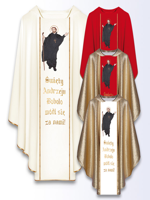 Ornat z wizerunkiem św. Andrzeja Boboli - Ornaty z wizerunkiem świętych - Nowość