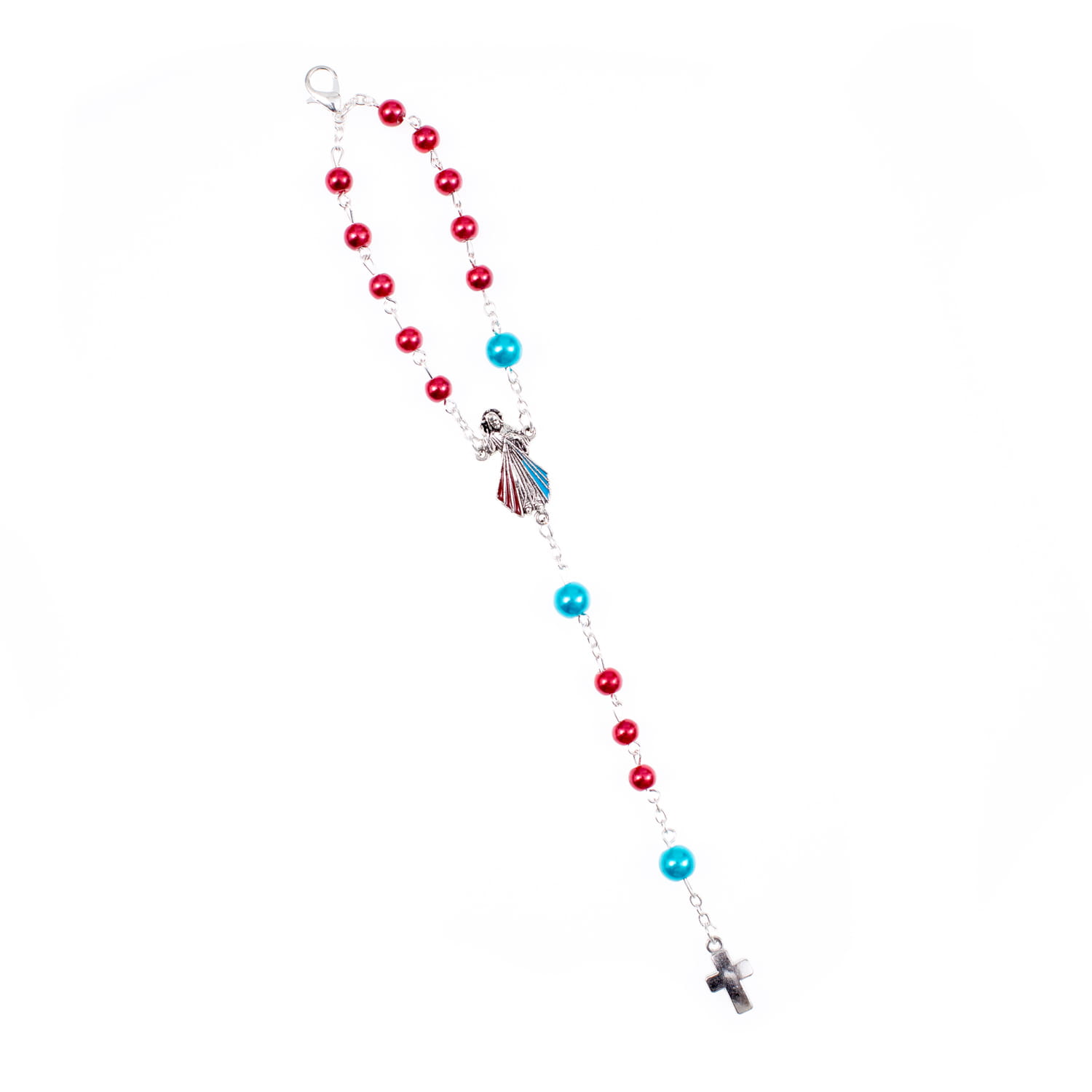 Bransoletka - dziesiątek różańca - Jezus Miłosierny - RÓŻAŃCE, KORONKI, TAJEMNICE RÓŻAŃCOWE - Nowość