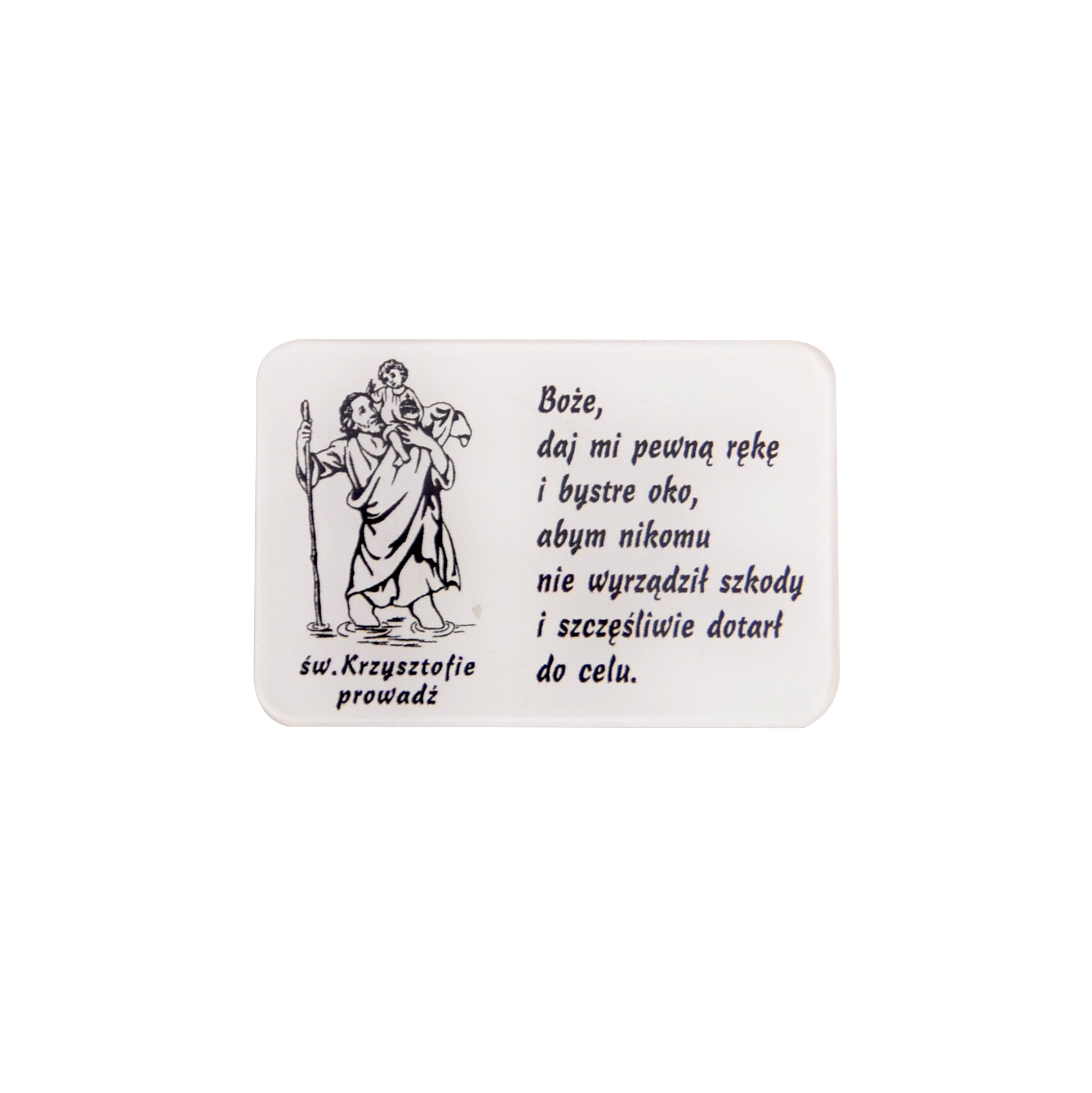 Święty Krzysztof - plakietka prostokątna samoprzylepna (mała) - ŚWIĘTY KRZYSZTOF - Nowość
