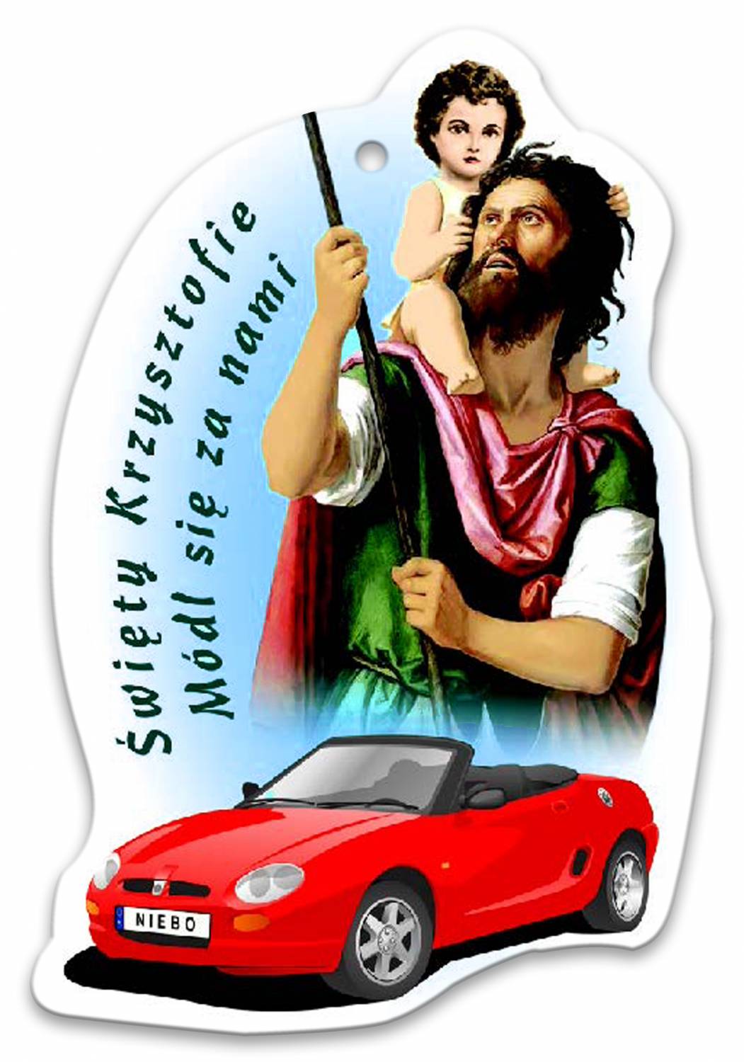 Święty Krzysztof - Zawieszka samochodowa - ŚWIĘTY KRZYSZTOF - Nowość