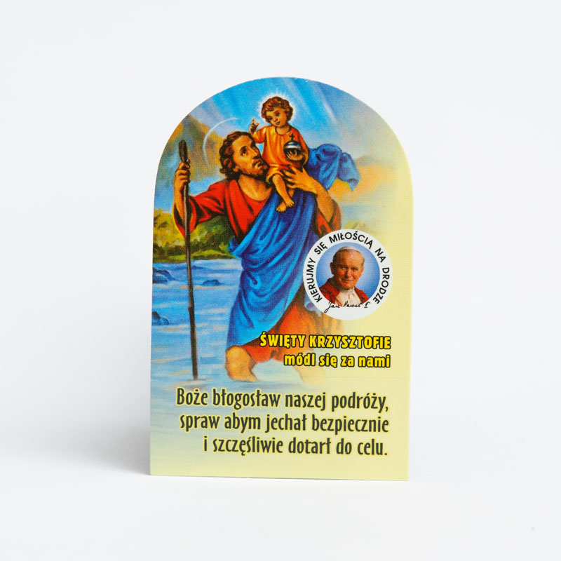 Święty Krzysztof - plakietka półokrągla samoprzylepna - ŚWIĘTY KRZYSZTOF - Nowość